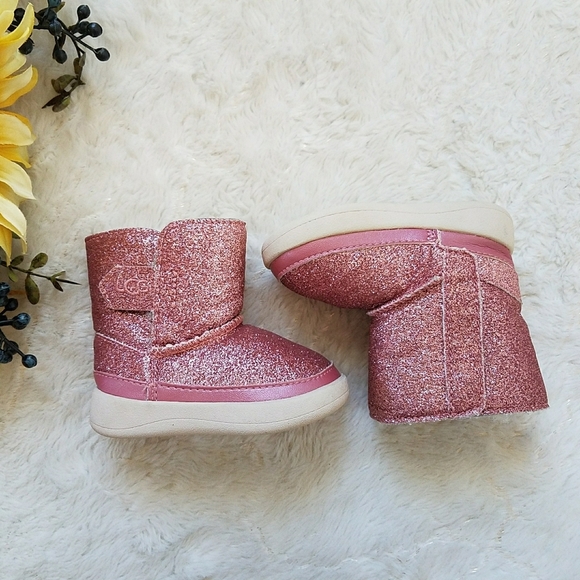UGG Other - UGG Baby Pink Keelan Glitter Genuine Shearling Baby Girl Booties